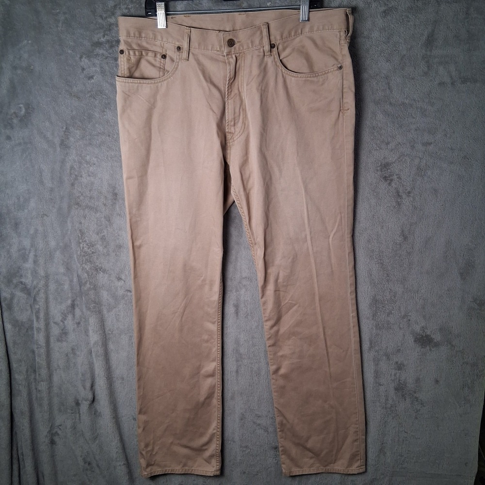 Polo Ralph Lauren 670 Straight Leg Khaki Pants Mens 36x32 Tan Cotton Twill